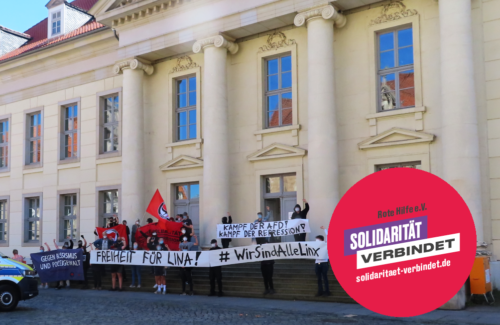 Foto vorm Amtsgericht Braunschweig. #FreeLina #NoAFD